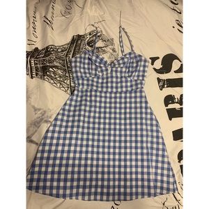 Forever 21 Gingham Blue and White Dress
